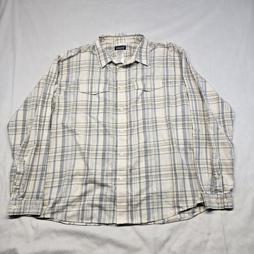 Patagonia Light Flannel Plaid Organic Dual Chest Pocket Shirt Men XL